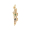 Brass Micro Pave Cubic Zirconia Pendants, Cadmium Free & Nickel Free & Lead Free, with Glass and Jump Ring, Real 18K Gold Plated, Gun, Green, 29x7.5x2.5mm, Hole: 3mm