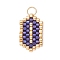 Handmade MIYUKI Seed Beads, Loom Pattern Letter Pendants, with 304 Stainless Steel Jump Rings, Letter O, 15.5x10x2mm, Hole: 2.5mm