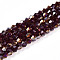 Transparent Electroplate Glass Beads Strands, AB Color Plated, Faceted, Bicone, Dark Red, 4x4mm, Hole: 0.8mm, about 80~85pcs/strand, 30~32cm