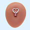 316L Surgical Stainless Steel Micro Pave Cubic Zirconia Top Down Belly Rings, Heart, Stainless Steel Color, Hot Pink, 22mm
