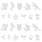 22Pcs 11 Style 201 Stainless Steel Charms, Laser Cut, Mixed Shapes, Stainless Steel Color, 2pcs/style