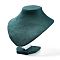 Bust Plastic Covered with Velvet Necklace Display Stands, Dark Cyan, 18x19x17cm