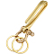 1PC U-Shaped Brass Key Hook Shackle Clasps, D-Ring Anchor Shackle Clasps with Double Key Rings, for Wallet Chain, Key Chain Clasps, Pocket Clips, Golden, 115mm