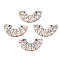 Handmade Polymer Clay Pendants, Semi Circle, PeachPuff, 16.5x32x2.5~3mm, Hole: 1.8mm