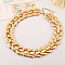Alloy Textured Oval Link Chain Necklaces for Women, Exaggerated Short Necklaces, Golden, 17.72 inch(45cm)