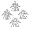 Non-Tarnish 201 Stainless Steel Pendants, Angel, Stainless Steel Color, 40x39x1mm, Hole: 3x6.5mm