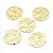 Brass Pendants, Lead Free & Cadmium Free & Nickel Free, Flat Round, Bumpy, Real 18K Gold Plated, 30x1.5mm, Hole: 1mm