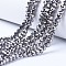Electroplate Transparent Glass Beads Strands, Full Plated, Faceted, Rondelle, Silver Plated, 3.5~3.8x3mm, Hole: 0.4mm, about 105~110pcs/strand, 29~31cm