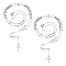 2Pcs 304 Stainless Steel Rosary Bead Necklaces Set For Easter, Cross & Jesus Pendant Necklaces, Stainless Steel Color, 20.8 inch(53cm)