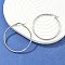 Tarnish Resistant 304 Stainless Steel Big Hoop Earrings, Hypoallergenic Earrings, Ring Shape, Stainless Steel Color, 12 Gauge, 44~46x2mm, Pin: 0.7~1.3x0.68mm