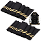 BENECREAT 2Pcs Metallic Stripe Pattern Ribbing Fabric for Cuffs, 5.3x37.4