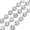 Tarnish Resistant 304 Stainless Steel Sunflower Link Chains, Textured, Solded, Stainless Steel Color, Link: 6x0.5mm and 4x3x0.3mm