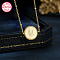 Golden 925 Sterling Silver Pendant Necklaces, Initial Letter, Letter M, 15.75 inch(40cm)