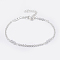 Trendy 304 Stainless Steel Link Chain Bracelets, with Lobster Claw Clasps, Infinity, Silver Color Plated, 7-1/8 inch(180mm), 2~4mm