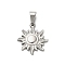 304 Stainless Steel Pendants, Sun Charm, Stainless Steel Color, 20.5x18x1.5mm, Hole: 7x3.5mm