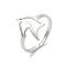 Non-Tarnish 304 Stainless Steel Hollow Horse Adjustable Ring, Stainless Steel Color, US Size 6(16.5mm)