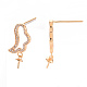 Серьги из латуни с микропейвом и прозрачным фианитом KK-T062-233G-NF-3