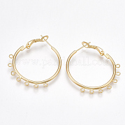 Латунные серьги-кольца с застежкой сзади KK-T038-247G
