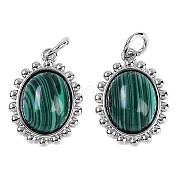 Овальные подвески из синтетического малахита KK-U043-46P-D