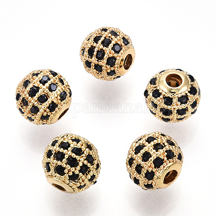 Стойки обшивки латунь кубического циркония бусы ZIRC-S001-8mm-B02-1