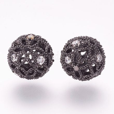 Латунные микро проложить кубического циркония бусы ZIRC-G091-64B-1