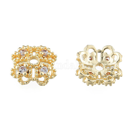 Латунная шапочка из прозрачного кубического циркония KK-N259-34-1