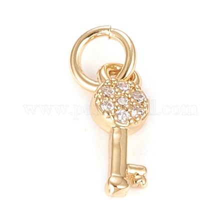 Латунные микропаве прозрачные подвески с фианитом KK-O126-07G-1