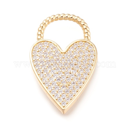 Латунные микропаве прозрачные подвески с фианитом ZIRC-L097-004G-1