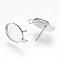 Non-Tarnish 304 Stainless Steel Stud Earring Settings, with Loop, Oval, Stainless Steel Color, Tray: 14x10mm, 18x11mm, Hole: 2mm, pin: 0.8mm