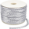BENECREAT 16.4 Yards Round Braided Leather String, Silver Bolo Cord PU Leather Braided Cord for Jewelry Making, Wraps, Keychain Crafts, 7mmx6mm