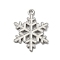 Winter Theme Alloy Enamel Pendants, Platinum, Snowflake, 24x19x1.5mm, Hole: 1.6mm