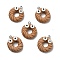 Opaque Resin Pendants, with Platinum Tone Iron Loops, Imitation Food, Doughnut with Eyes, Camel, 27x22x6mm, Hole: 2mm