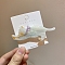 Glitter Cat Acrylic Alligator Hair Clips with Random Color Bowknot, with Platinum Plated Iron Clip for Women and Girls, WhiteSmoke, 28x89x12mm