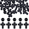 160Pcs 2 Styles Synthetic Turquoise Beads, Dyed, Cross & Round, Black, 8~16x8~12x3.5~8mm, Hole: 1mm, 80pcs/style