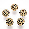 Rack Plating Brass Cubic Zirconia Beads, Long-Lasting Plated, Cadmium Free & Lead Free, Round, Golden, 8x7mm, Hole: 2mm