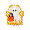 Handmade Japanese Seed Loom Pattern Seed Beads, Halloween Theme Pendants, Colorful, Ghost Pattern, 23x20x1.8mm, Hole: 1.6mm