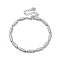 Clear Cubic Zirconia Column Link Chain Bracelet, Rack Plating Brass Jewelry for Women, Cadmium Free & Lead Free, Platinum, 6-7/8 inch(17.5cm)