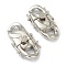 Non-Tarnish 304 Stainless Steel Twister Clasps, Stainless Steel Color, 36.5x20x10mm, Hole: 5x6mm
