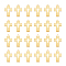 24Pcs Ion Plating(IP) 304 Stainless Steel Pendants, Cross Charms, Religion, Golden, 23x14x1mm, Hole: 1.8mm