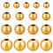 Beebeecraft 1 Box 160Pcs Matte Style Round Beads 18K Gold Plated Brass 4 Size Ball Spacer Beads Matte Golden Loose Beads with Large Hole for Jewelry Making DIY Crafts