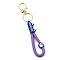 Cat Paw Print PVC Rope Keychains, with Zinc Alloy Finding, for Bag Doll Pendant Decoration, Purple, 17.5cm
