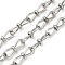 304 Stainless Steel Infinity Link Chains, Unwelded, Stainless Steel Color, 19x6x5mm