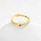 Adjustable Brass Micro Pave Clear Cubic Zirconia Finger Rings for Women, Letter, Golden, Letter C, Inner Diameter: 16~19mm