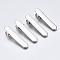 Iron Alligator Hair Clip Findings, Platinum, 36x6x8mm