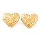 Ion Plating(IP) Heart 304 Stainless Steel Stud Earrings for Women, Golden, 24x26mm