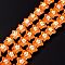 Handmade Lampwork Beads Strands, Hand Drawn Beads, with Enamel, Star, Orange, 12.5~13x12~12.5x6.5~7mm, Hole: 1.2mm, about 33pcs/strand, 14.61''(37.1cm)