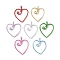 Aluminum Pendants, Heart, Mixed Color, 33x27x1.5mm, Hole: 3mm