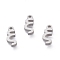 Tarnish Resistant 304 Stainless Steel Pendants, Matte Style, Greek Alphabet, Stainless Steel Color, Letter.X, 12x5x1.5mm, Hole: 1.5mm