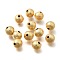 Brass Beads, Long-Lasting Plated, Frosted Round, Nickel Free, Real 18K Gold Plated, 8.5x8mm, Hole: 1.8mm