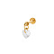 Titanium Alloy Cubic Zirconia 17 Gauge Heart Internally Threaded Labrets, Piercing Jewelry for Women Men, Golden, 8mm, Pin: 1.2mm